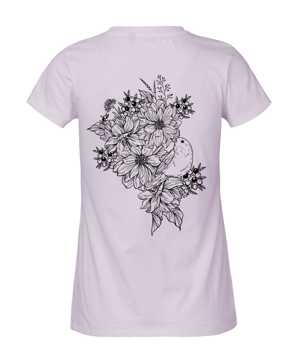 Damen T-Shirt Classic «bird and roses»