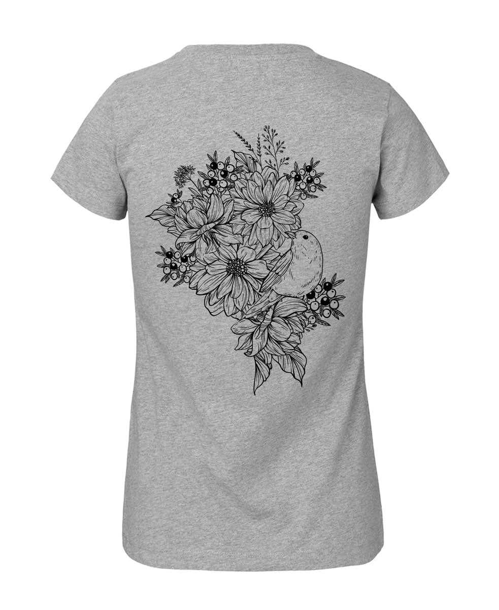 Damen T-Shirt Classic «bird and roses»