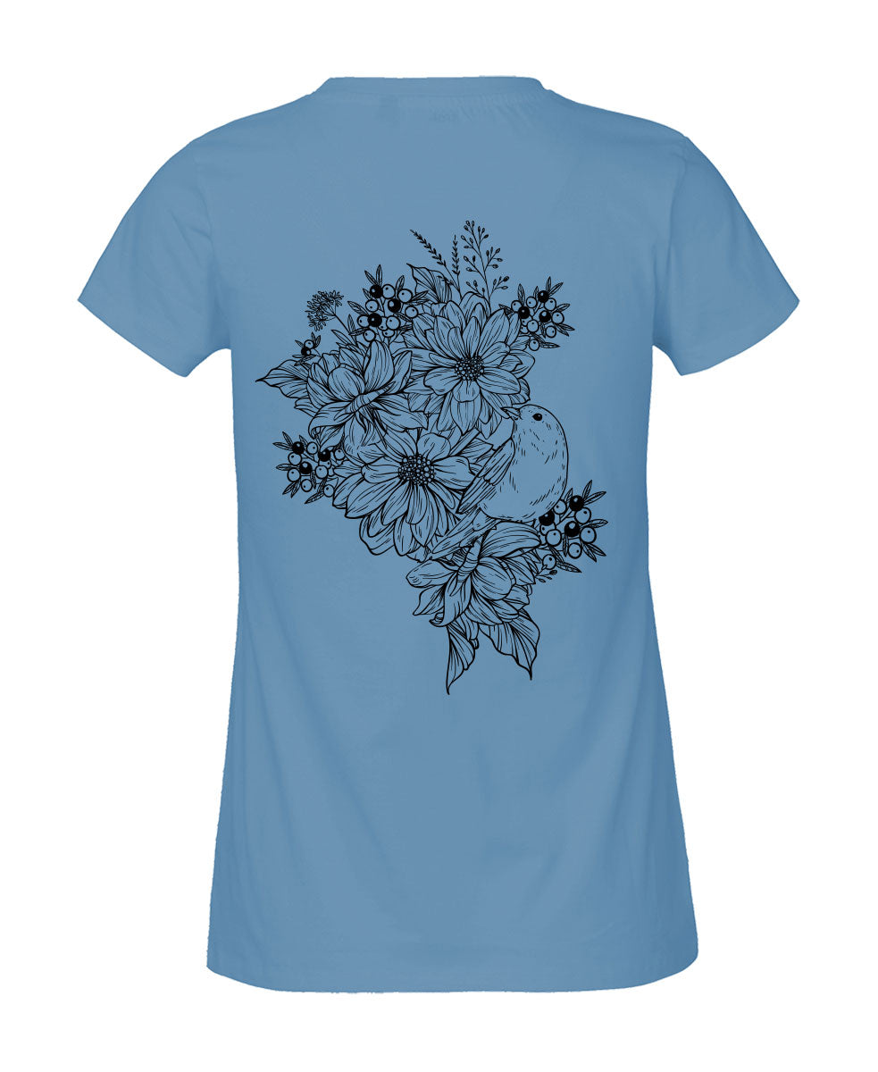 Damen T-Shirt Classic «bird and roses»