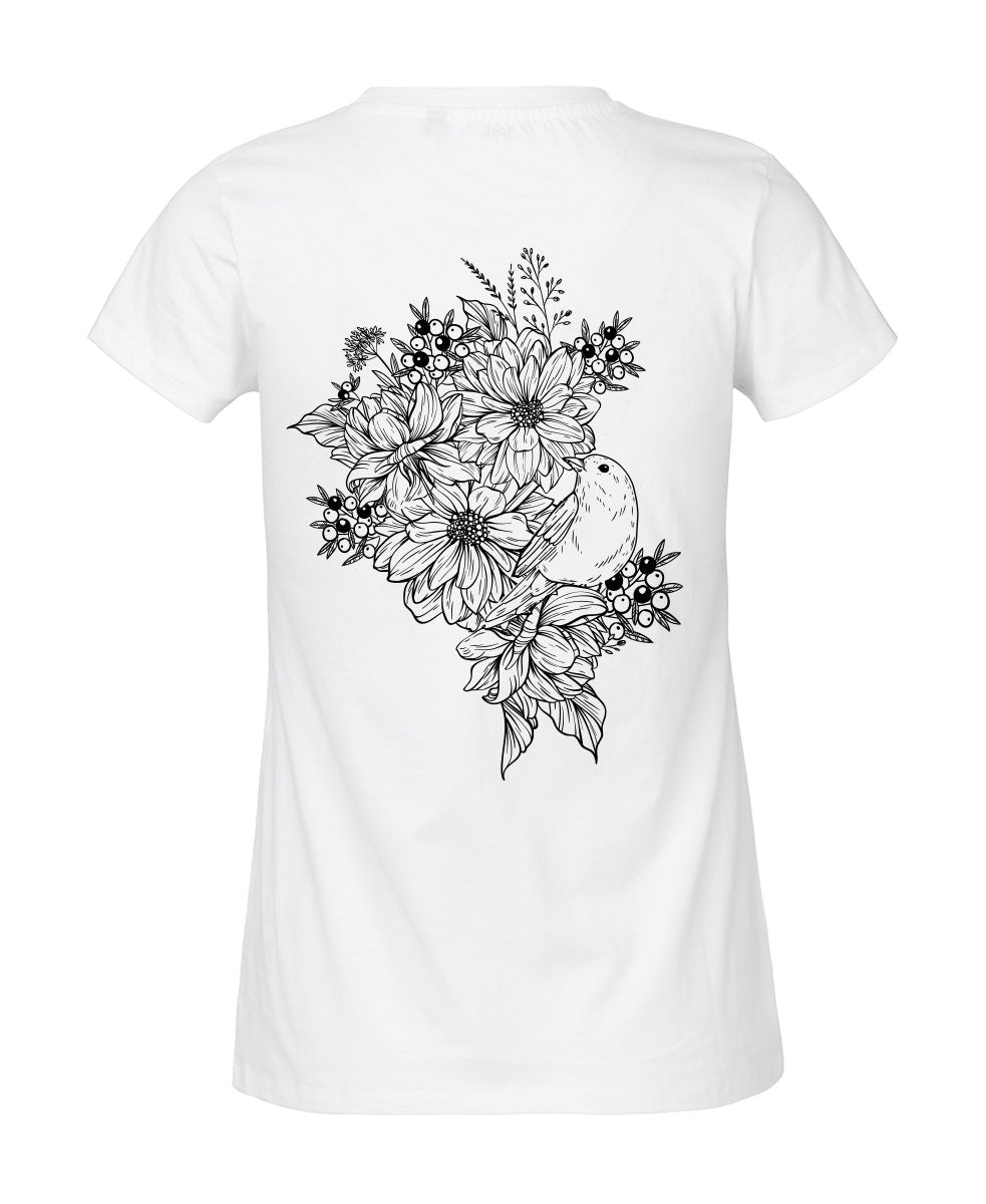 Damen T-Shirt Classic «bird and roses»