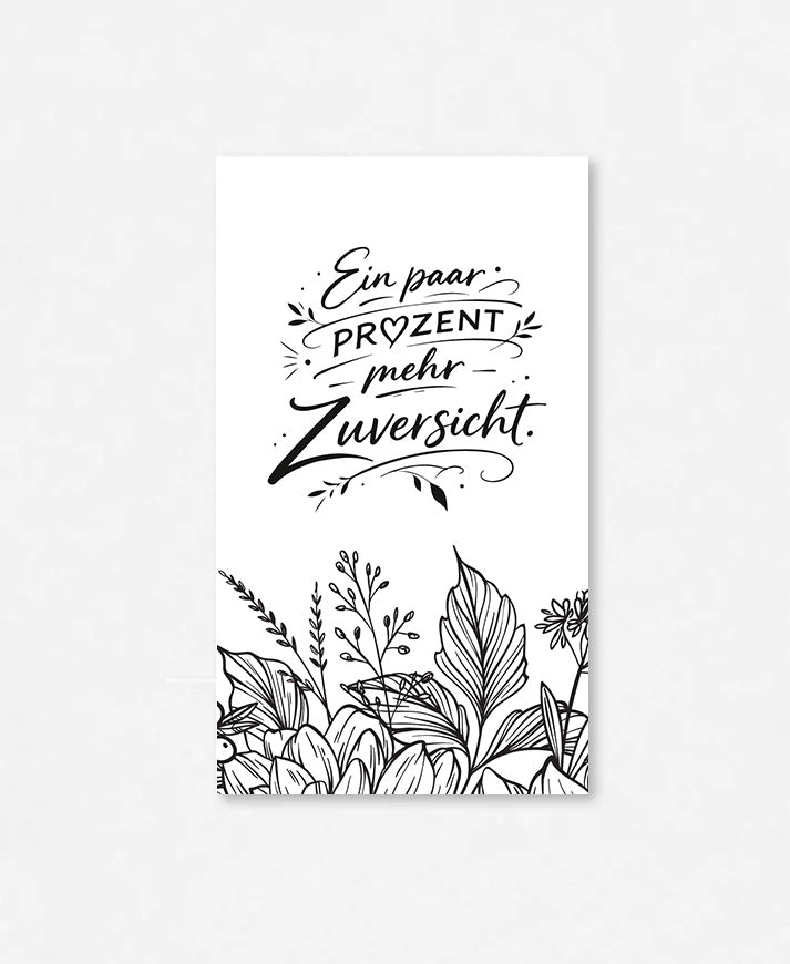 Flaschenetikette «Mehr Zuversicht»