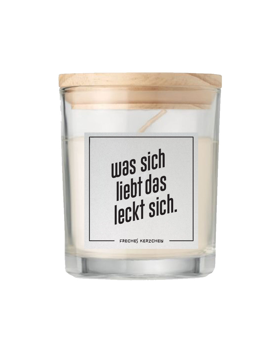 Duftkerze «was sich liebt, das leckt sich»