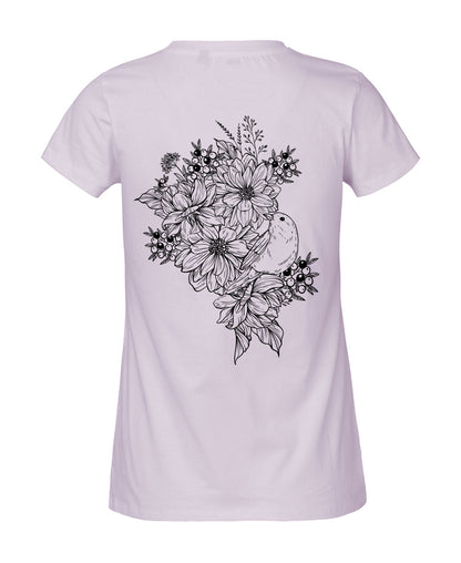 Damen T-Shirt Classic «bird and roses»