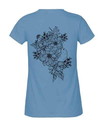 Damen T-Shirt Classic «bird and roses»
