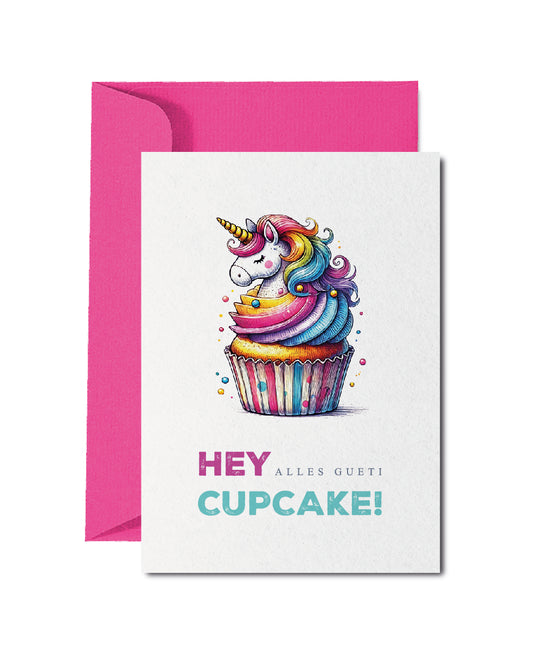 Grusskarte «Cupcake Einhorn»