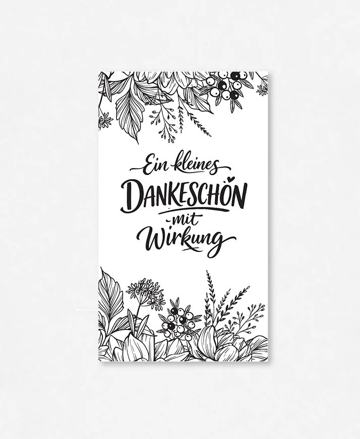 Flaschenetikette «Dankeschön mit Wirkung»