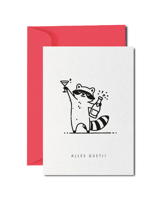 Grusskarte «alles gueti Waschbär»
